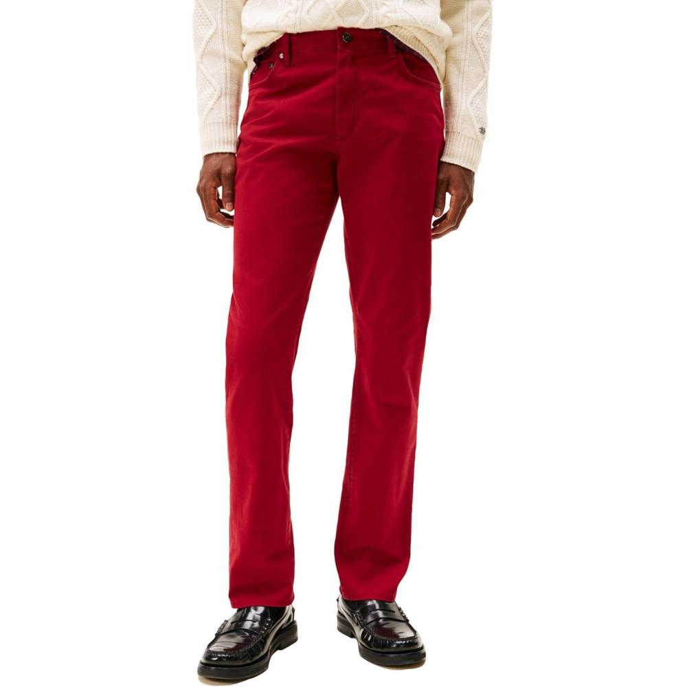imageTommy Hilfiger Mens Causal Five Pocket Pants with Stretch in Straight FitRegatta Red