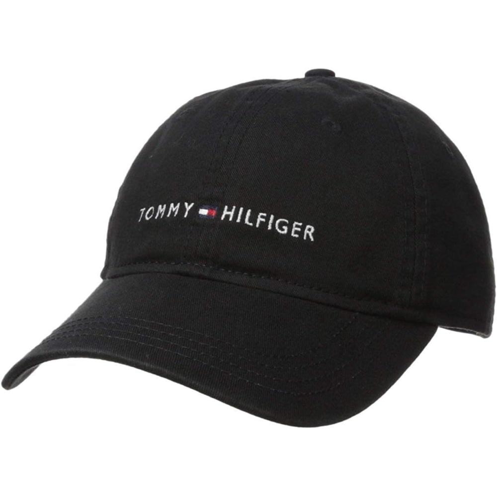 imageTommy Hilfiger Mens Cotton Logo Adjustable Baseball CapTommy Black
