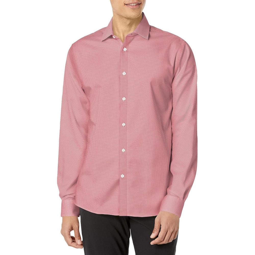 imageTommy Hilfiger Mens Dress Shirt Stretch Slim Fit SolidRuby
