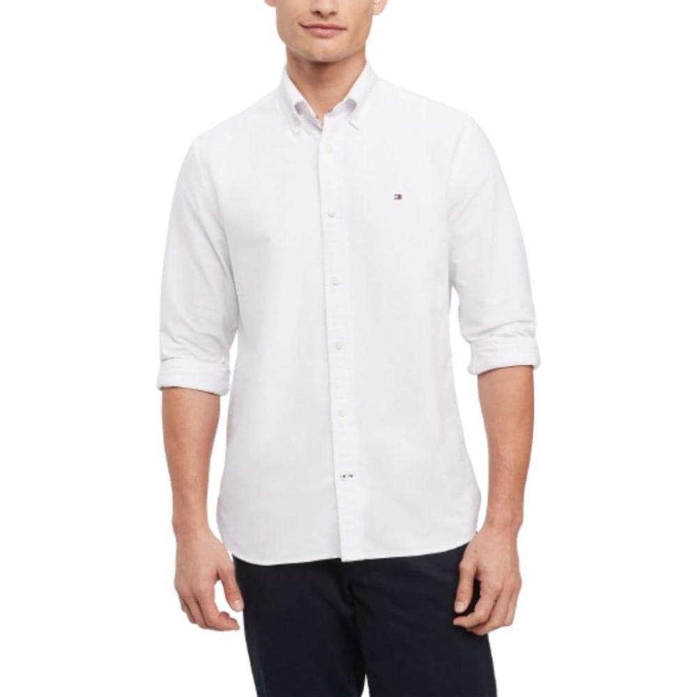 imageTommy Hilfiger Mens Long Sleeve Button Down Oxford Shirt in Regular FitBright White