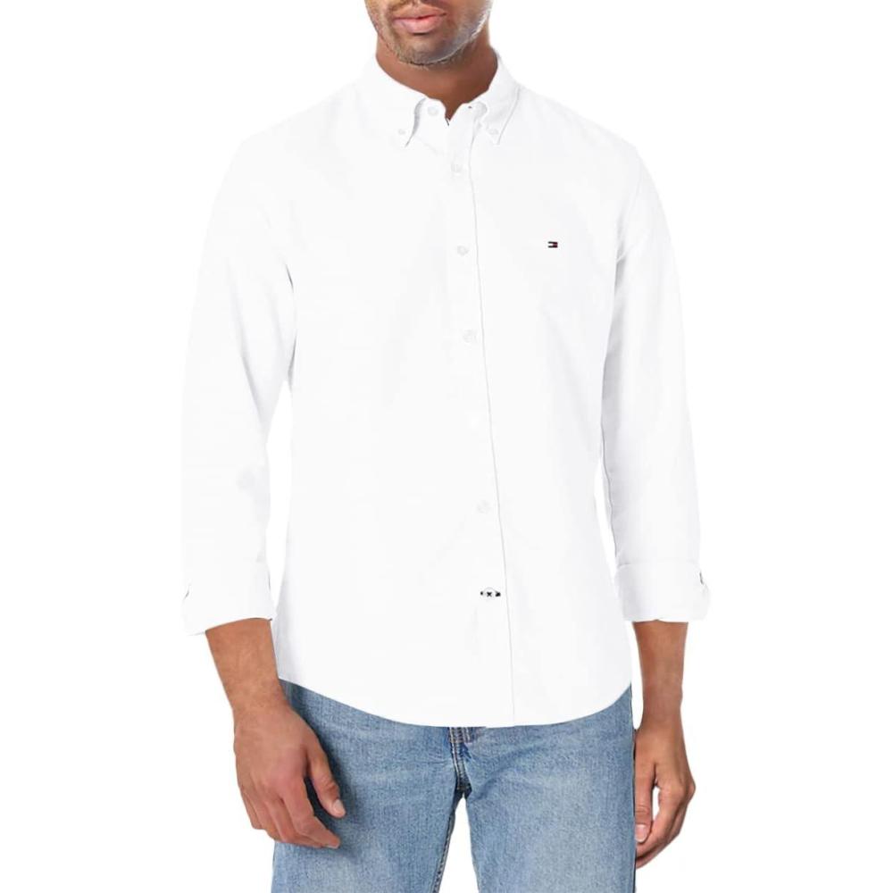 imageTommy Hilfiger Mens Long Sleeve Button Down Oxford Shirt in Regular FitTommy White