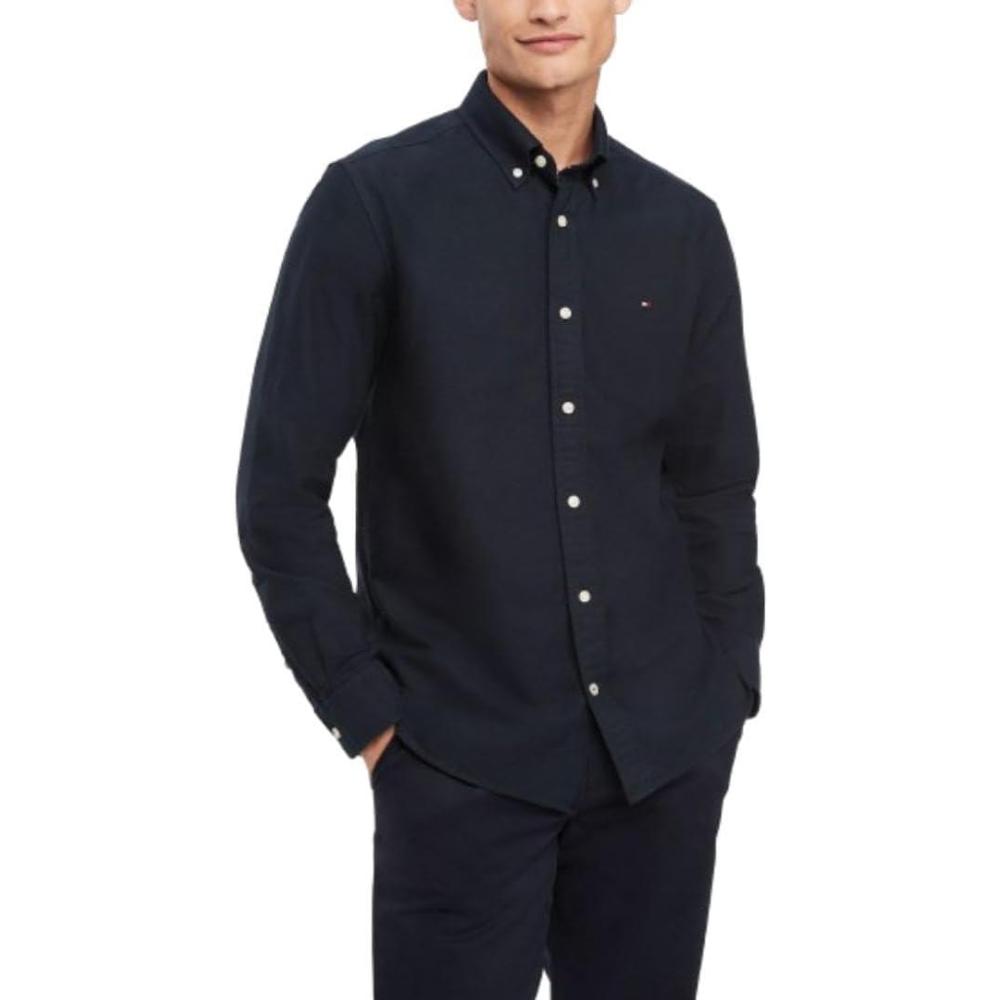 imageTommy Hilfiger Mens Long Sleeve Button Down Stretch Oxford Shirt in Regular FitDesert Sky