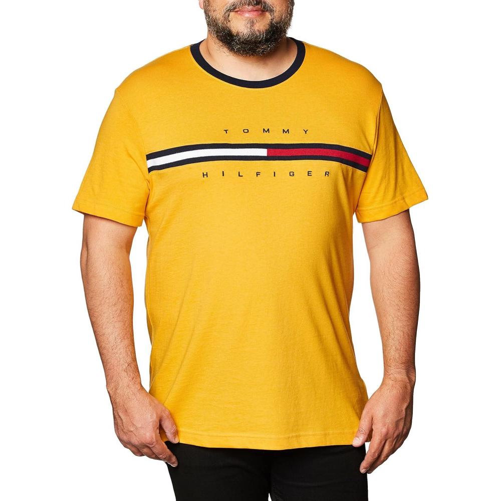 imageTommy Hilfiger Mens M Script Tino Ss TeeGolden Rodpt