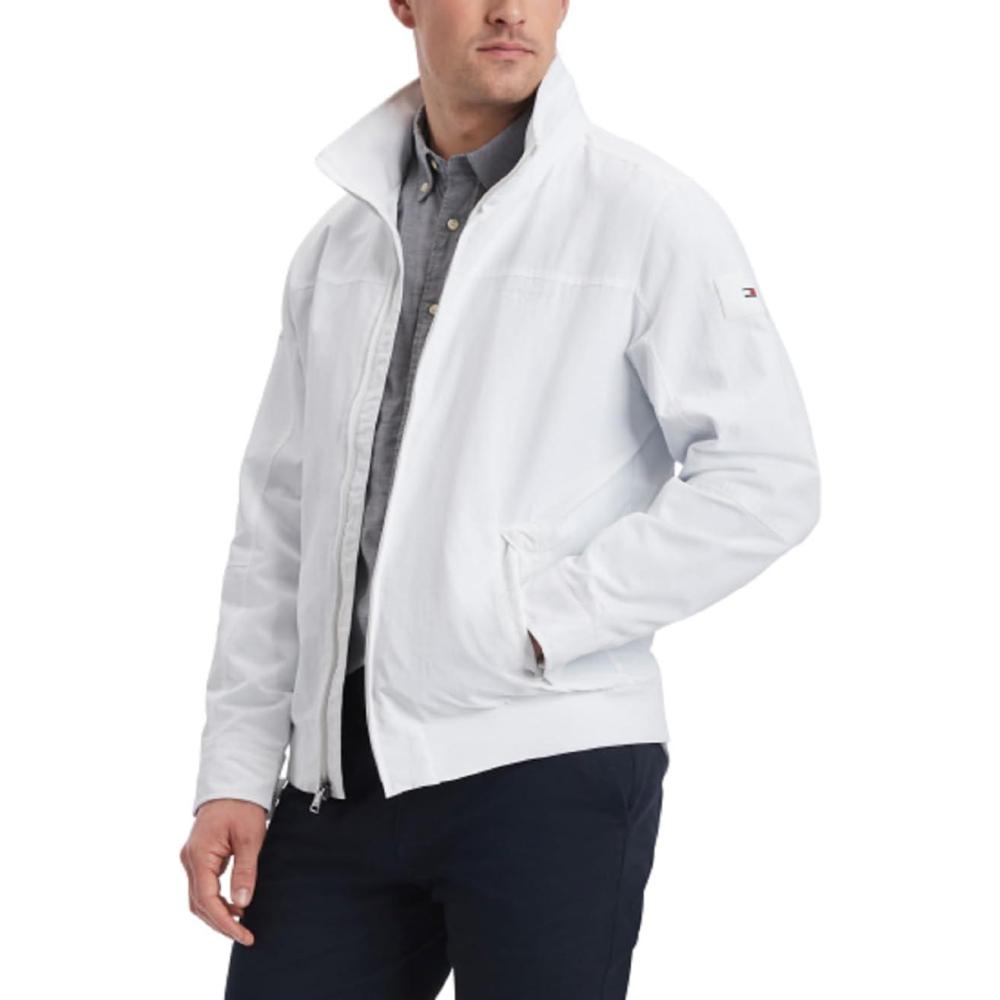imageTommy Hilfiger Mens Seated Fit Regatta Jacket with Magnetic ZipperSustainable Optic White