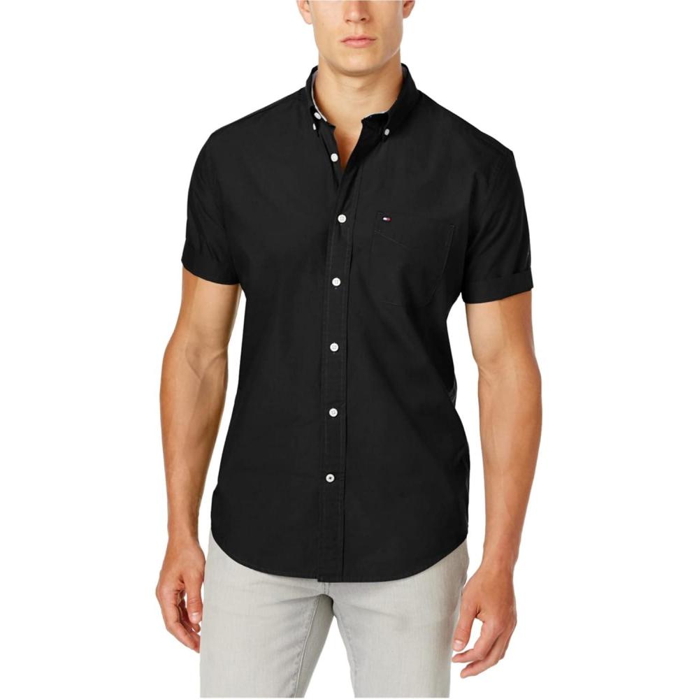 imageTommy Hilfiger Mens Short Sleeve ButtonDown ShirtTommy Black