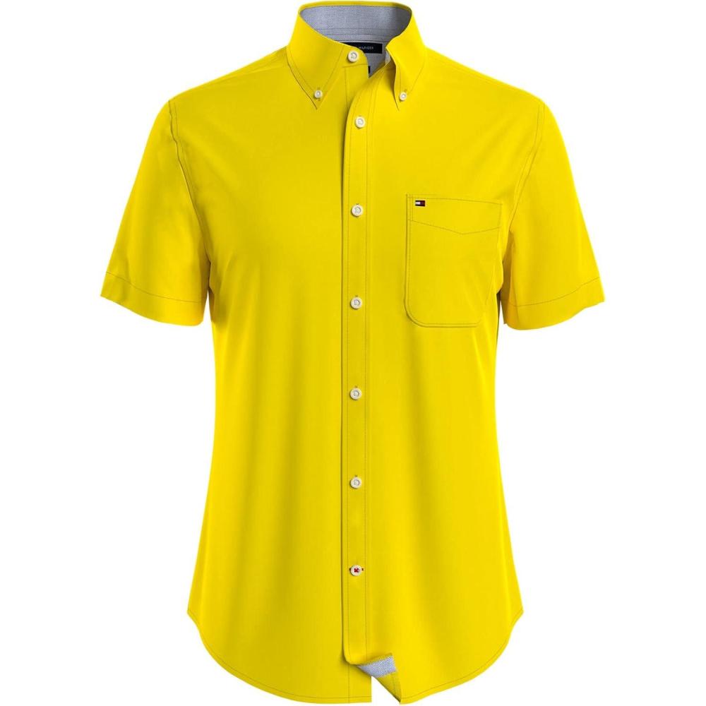 imageTommy Hilfiger Mens Short Sleeve Casual Button Down Shirt in Regular FitBright Sunshine