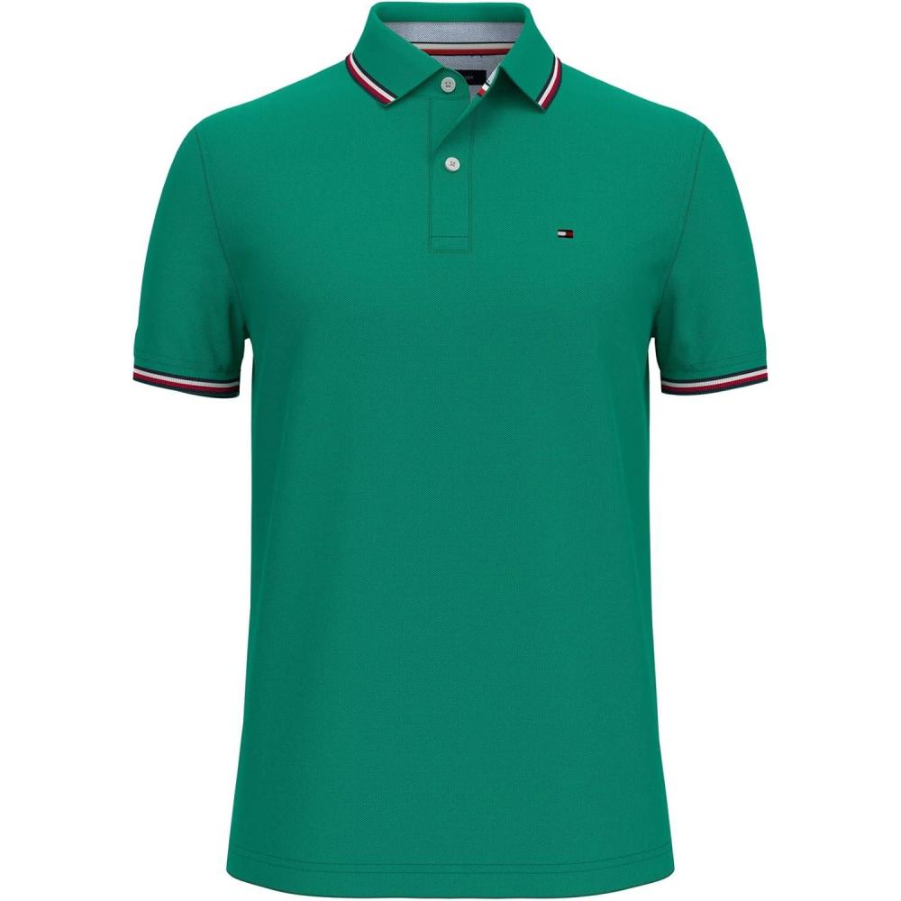 imageTommy Hilfiger Mens Short Sleeve Moisture Wicking Stretch Polo Shirt with Quick Dry UV ProtectionBright Green Aa 324 730