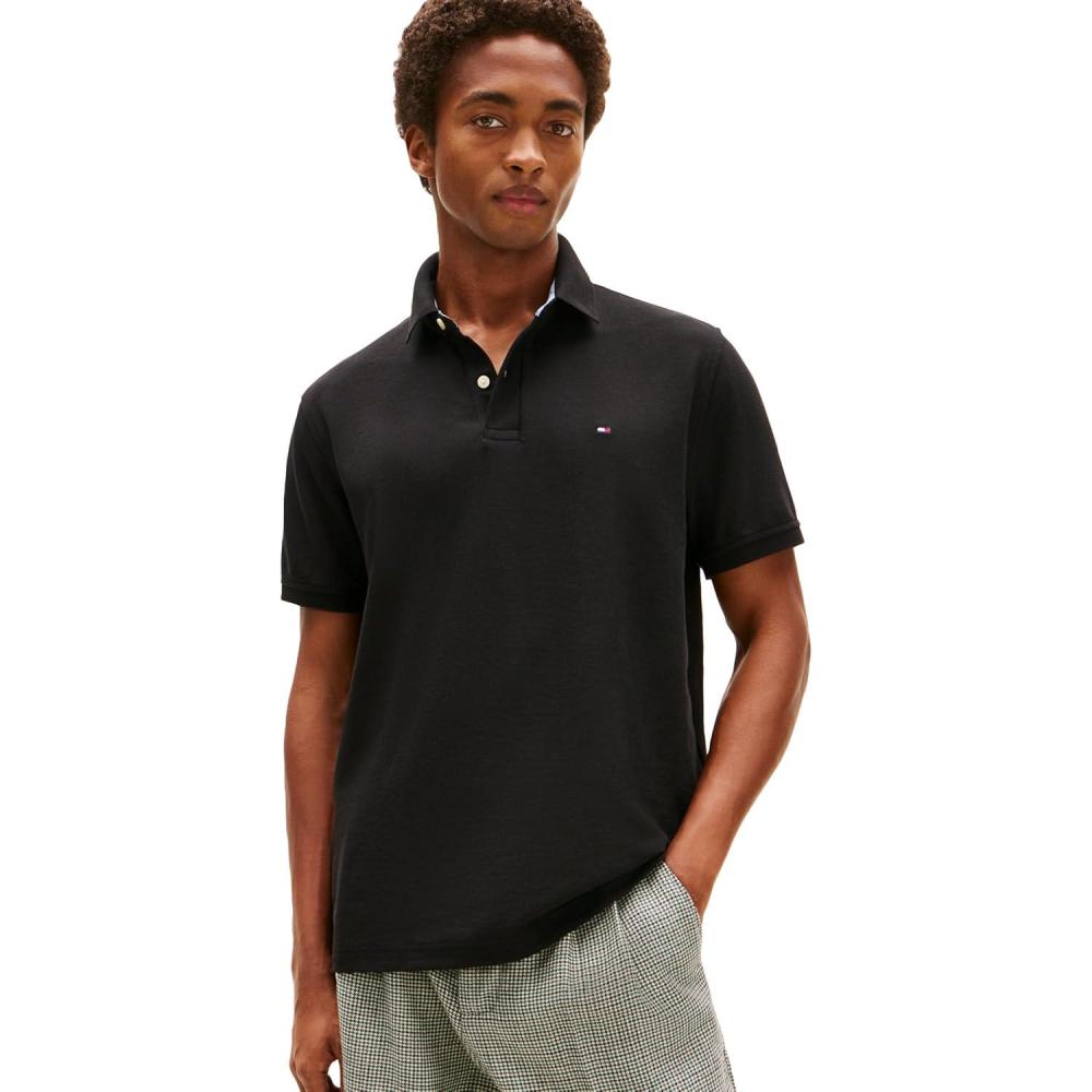 imageTommy Hilfiger Mens Short Sleeve Moisture Wicking Stretch Polo Shirt with Quick Dry UV ProtectionDark Sable