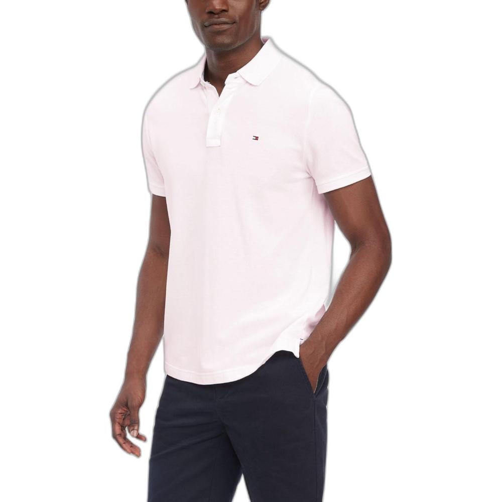 imageTommy Hilfiger Mens Short Sleeve Moisture Wicking Stretch Polo Shirt with Quick Dry UV ProtectionLight Pink