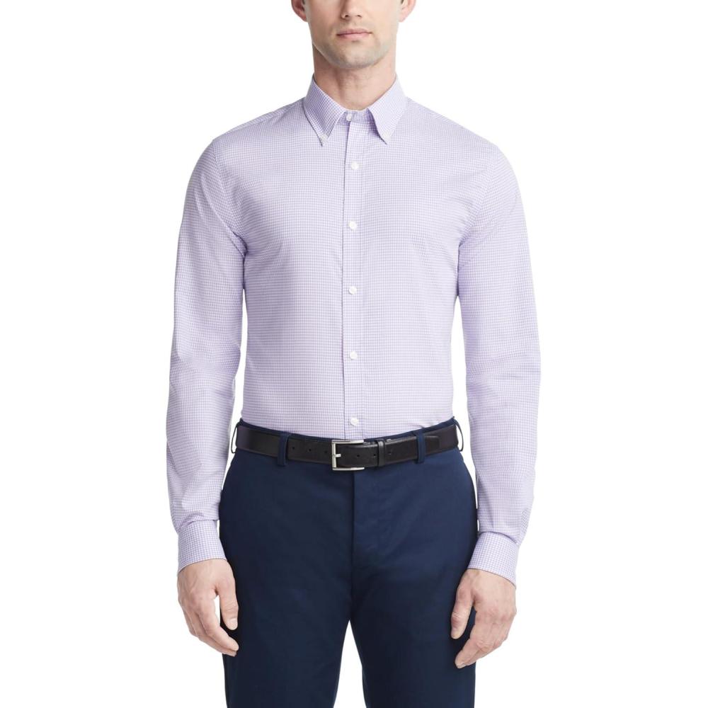 imageTommy Hilfiger Mens Slim Fit Non Iron Gingham Dress ShirtIris