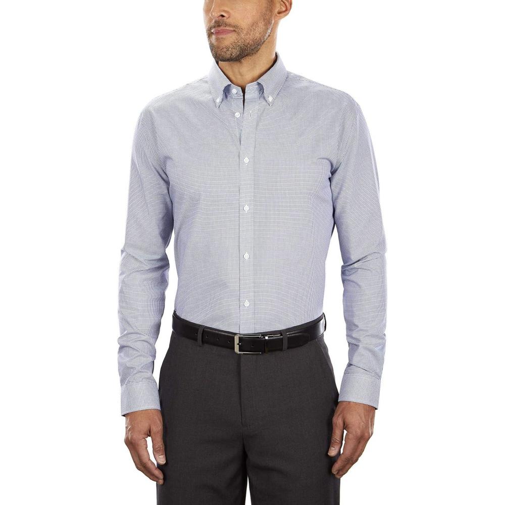 imageTommy Hilfiger Mens Slim Fit Non Iron Gingham Dress ShirtOcean