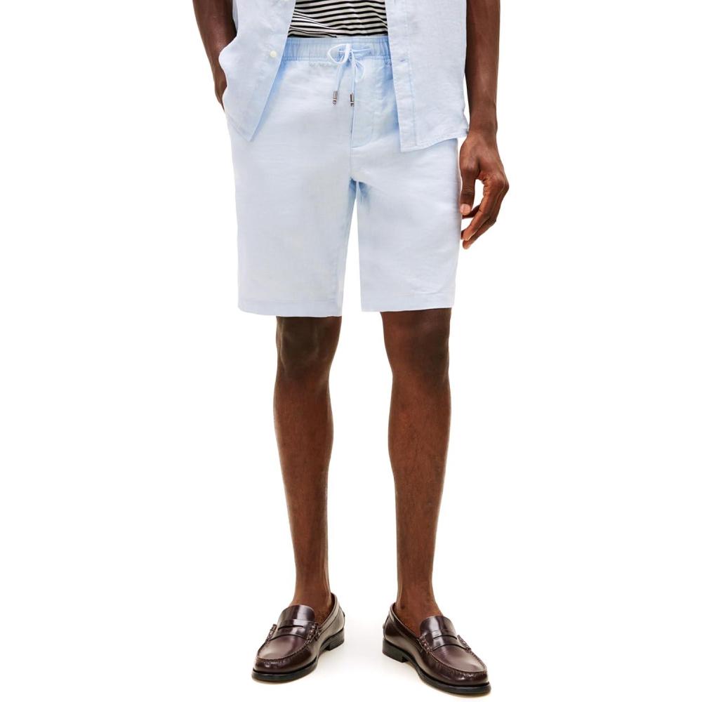imageTommy Hilfiger Mens Summer Linen Shorts 10 Inch in Relaxed FitBreezy Blue