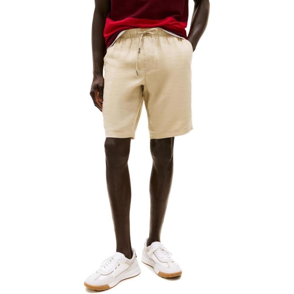 imageTommy Hilfiger Mens Summer Linen Shorts 10 Inch in Relaxed FitSandalwood
