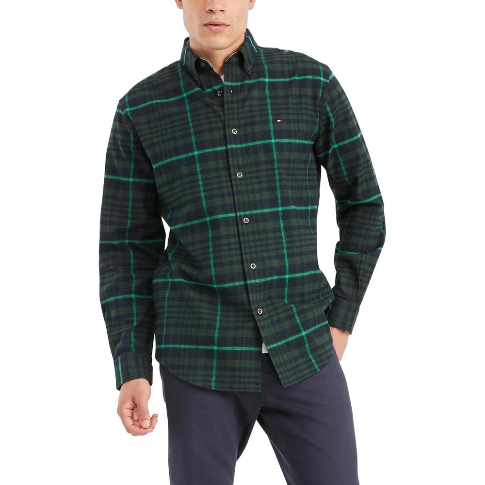imageTommy Hilfiger Mens Twain Check Stretch Ls CLFHunter
