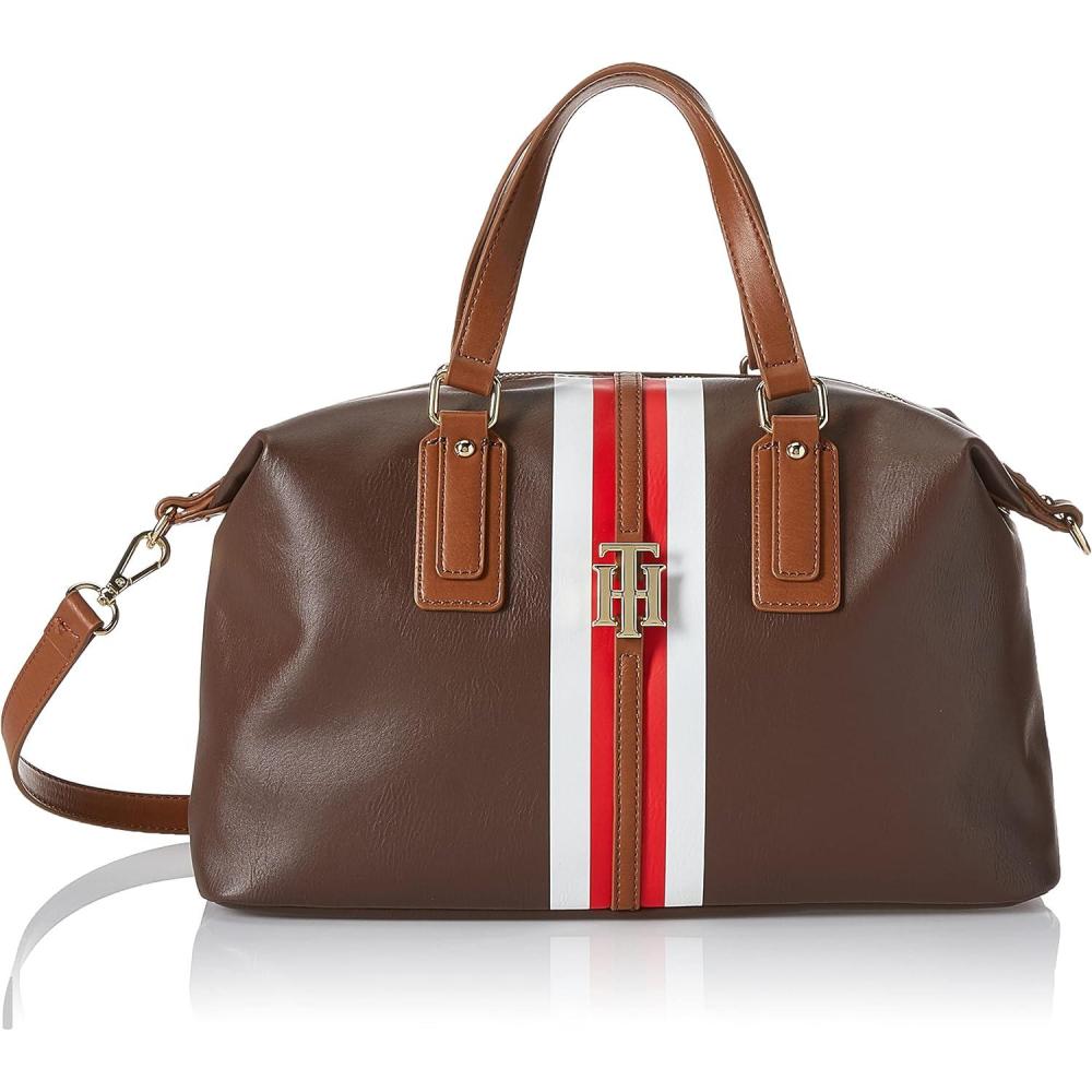imageTommy Hilfiger Womens Jaden Satchel Crossbody BagChestnut