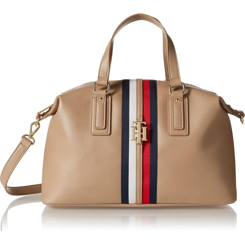 imageTommy Hilfiger Womens Jaden Satchel Crossbody BagSherwood Tan