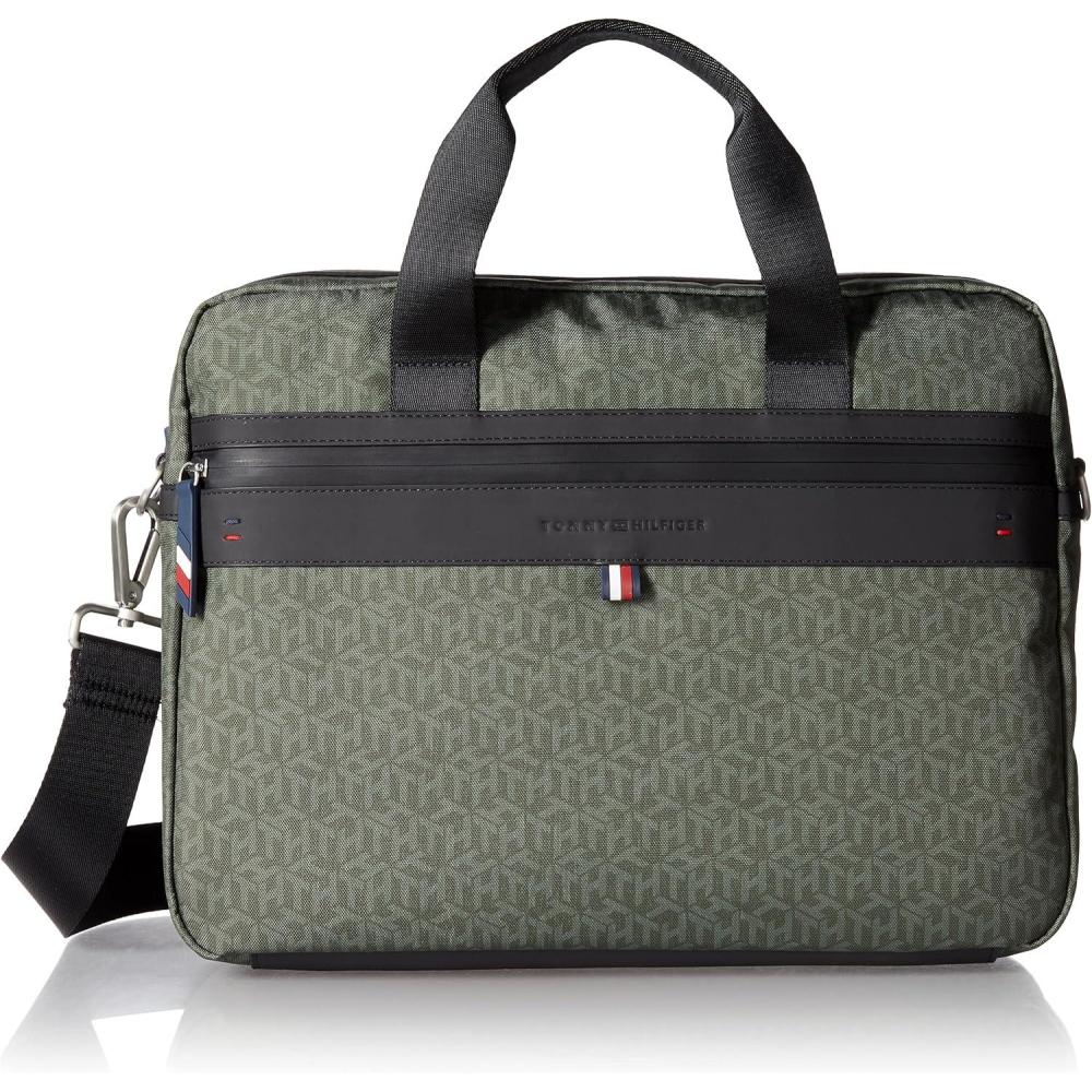 imageTommy Hilfiger mens Leo BriefcaseArmy GreenFaded Military