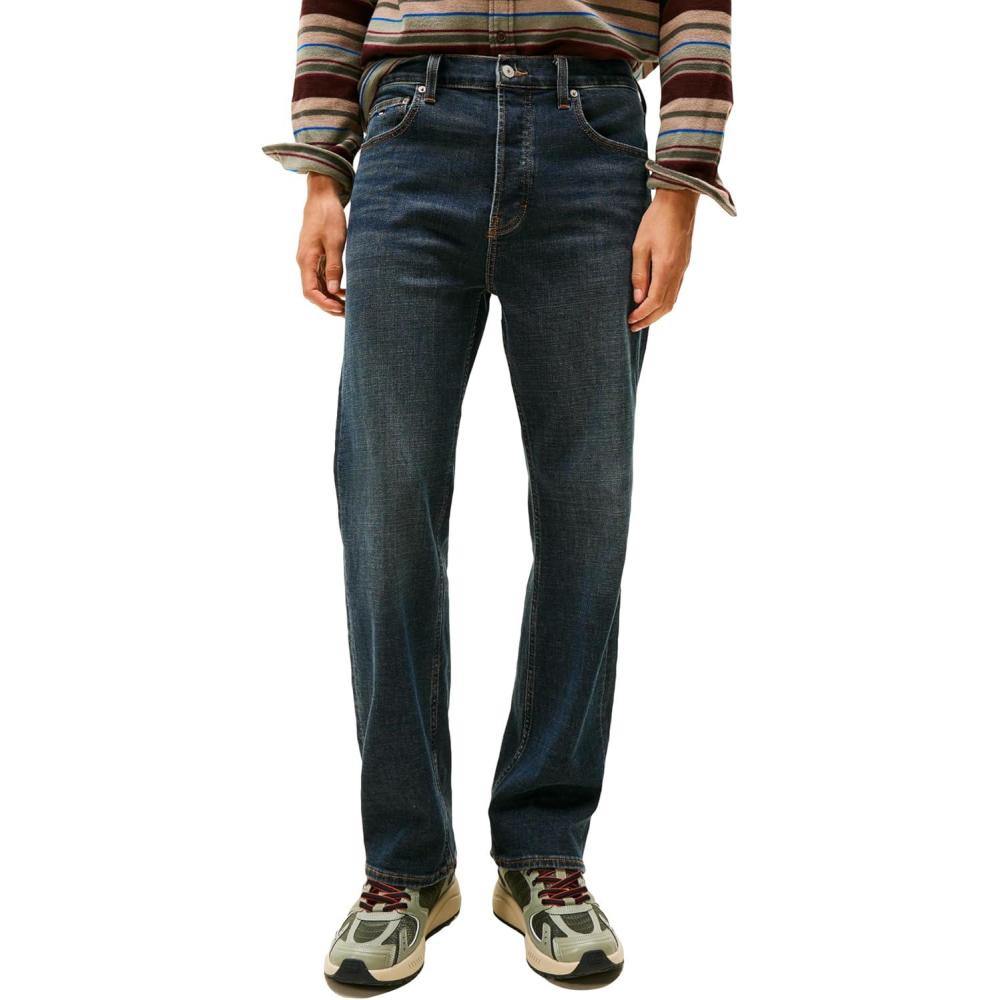 imageTommy Jeans Mens Regular Straight Stretch JeansDenim Dark Wash