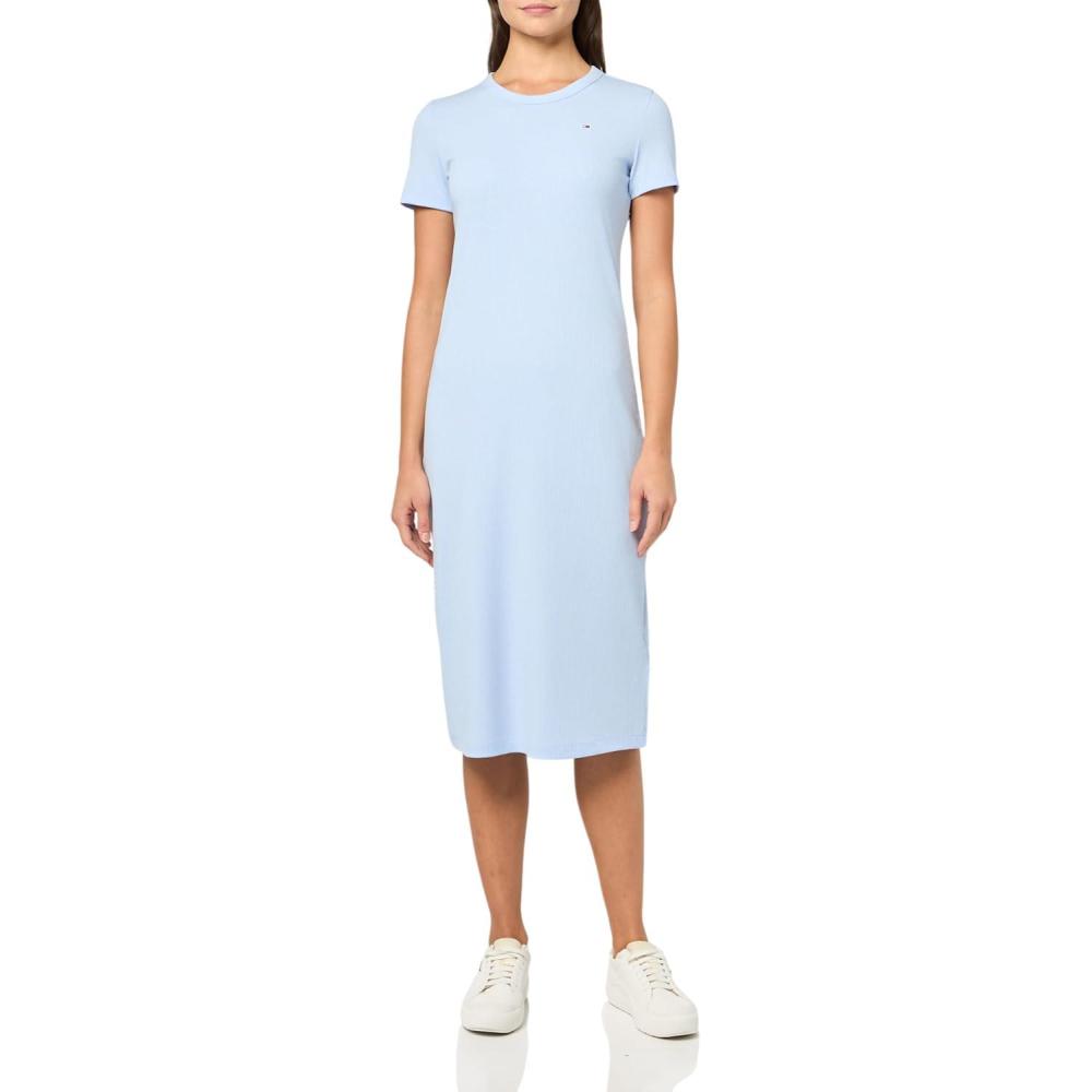imageTommy Jeans Womens Bodycon Midi Dress with Logo DetailSweet Blue