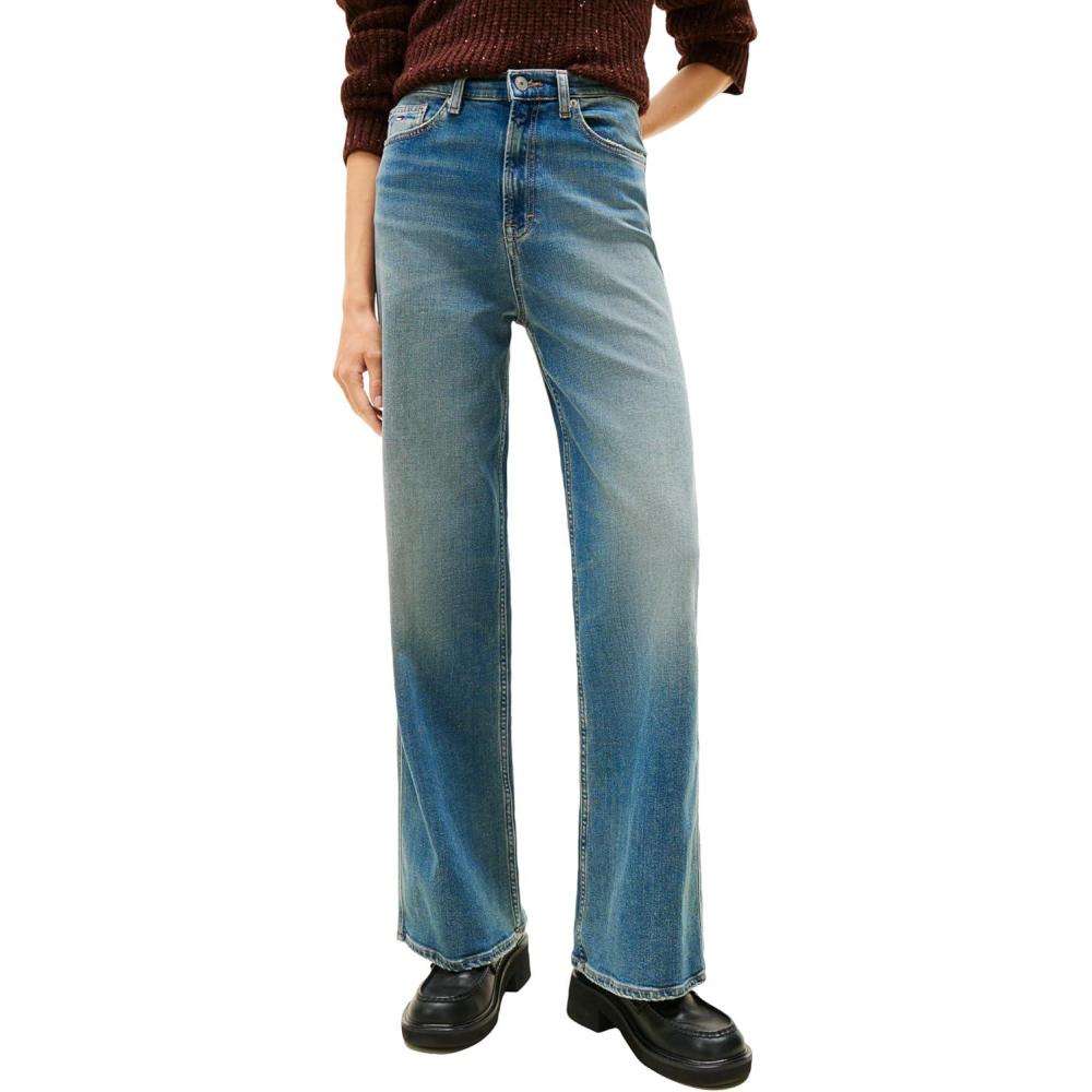 imageTommy Jeans Womens Claire High Rise Wide Leg JeansDenim Dark