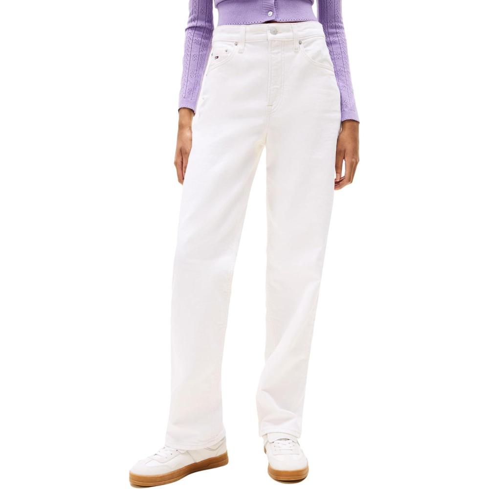 imageTommy Jeans Womens Layla High Rise Slim Straight JeansDenim White