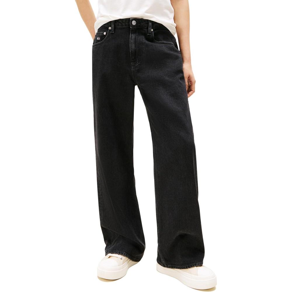 imageTommy Jeans Womens Mia Mid Rise Relaxed Straight JeansDenim Black
