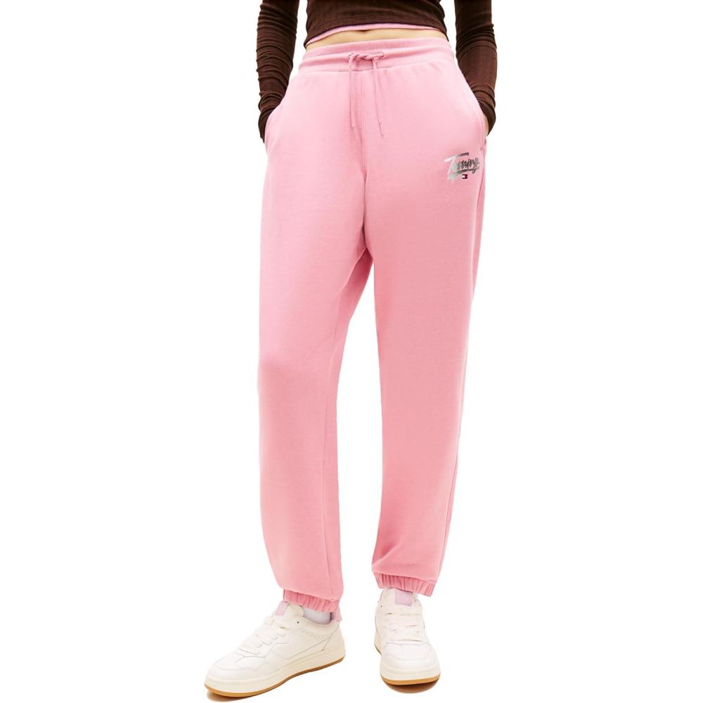 imageTommy Jeans Womens Relaxed Printed Logo Jogger SweatpantsMystic Pink