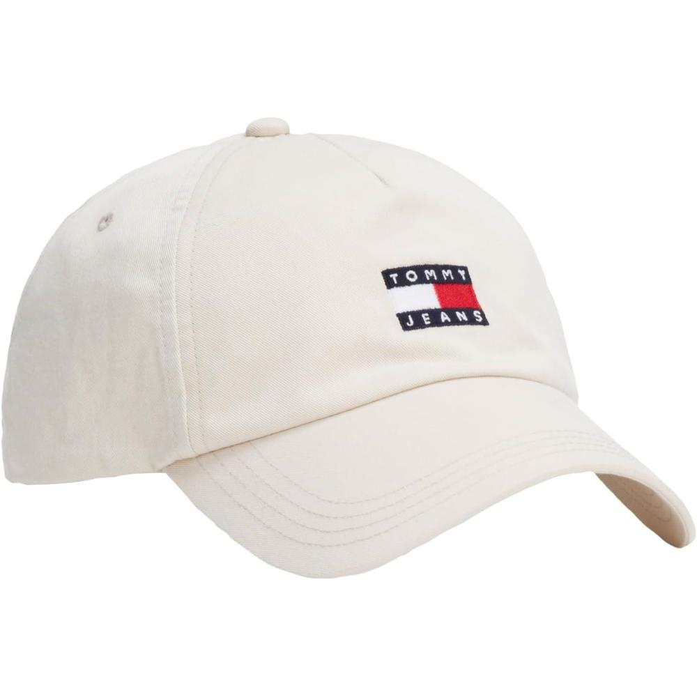 imageTommy Jeans Womens Tommy Jeans Hats for Women Cotton Logo Adjustable Baseball CapNewsprint
