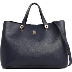 Tommy Hilfiger Emblem Satchel Bag with Removable Crossbody Strap(Space Blue)