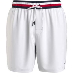 Tommy Hilfiger Mens 7” Flag Swim Trunks with Quick Dry(Tommy White)