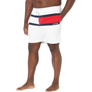 Tommy Hilfiger Mens 7” Flag Swim Trunks with Quick Dry(White)