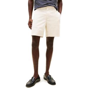 Tommy Hilfiger Mens Casual Cotton Shorts 7 Inch with Stretch(Newsprint)