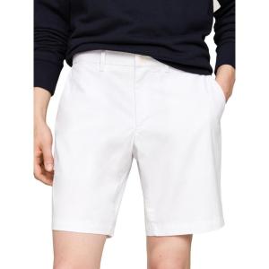 Tommy Hilfiger Men’s Casual Cotton Shorts 9 Inch with Stretch, Also Available in Big and Tall(Th Optic White)