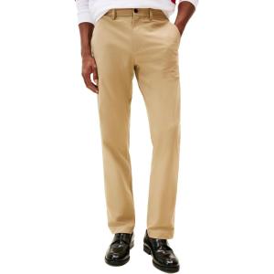 Tommy Hilfiger Mens Casual Moisture Wicking Wrinkle Resistant Stretch Performance Pants in Straight Fit(Camel)