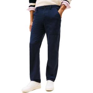 Tommy Hilfiger Mens Casual Wrinkle Resistant Cotton Chino Pants in Regular Fit(Dark Night Navy)