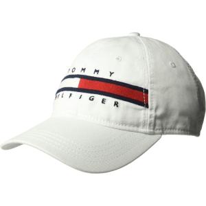 Tommy Hilfiger Men’s Cotton Avery Adjustable Baseball Cap(Bright White)