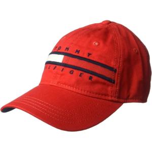 Tommy Hilfiger Men’s Cotton Avery Adjustable Baseball Cap(Racing Red)