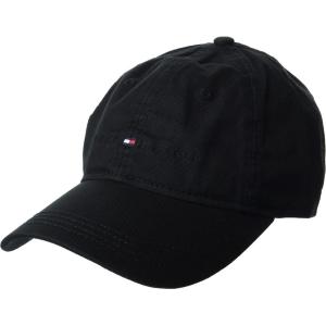 Tommy Hilfiger Mens Cotton Logo Adjustable Baseball Cap(Black)