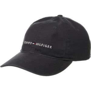 Tommy Hilfiger Mens Cotton Logo Adjustable Baseball Cap(Charcoal)