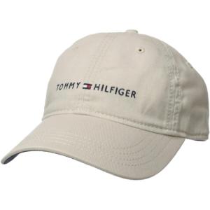 Tommy Hilfiger Mens Cotton Logo Adjustable Baseball Cap(Tommy Stone)