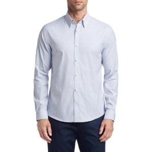 Tommy Hilfiger Men’s Dress Shirt Athletic Fit Tech Non Iron No-tuck Stretch(Classic Blue)
