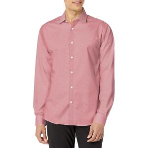 Tommy Hilfiger Mens Dress Shirt Stretch Slim Fit Solid(Ruby)