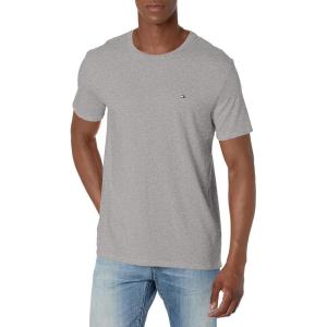 Tommy Hilfiger Mens Essential Short Sleeve Stripe Crewneck Pocket T-Shirt(B10 Grey Heather)