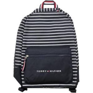 Tommy Hilfiger Mens Jackson Canvas Backpack, Black(Navy/White)