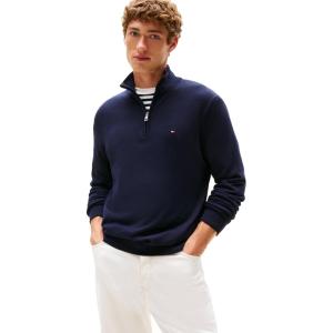 Tommy Hilfiger Mens Lightweight Pullover Quarter Zip Sweater(Desert Sky)