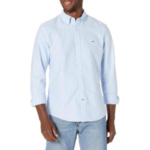 Tommy Hilfiger Mens Long Sleeve Button Down Oxford Shirt in Regular Fit(Collection Blue)