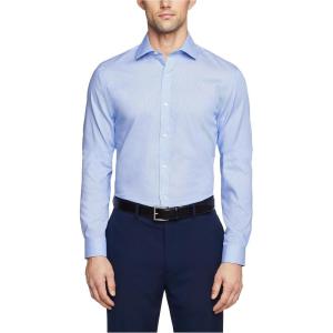Tommy Hilfiger Mens Non Iron Slim Fit Stripe Spread Collar Dress Shirt(Mist)
