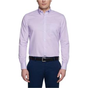 Tommy Hilfiger Men’s Non Iron Solid Button Collar Dress Shirt(Frosted Lilac)