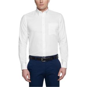 Tommy Hilfiger Men’s Non Iron Solid Button Collar Dress Shirt(White)