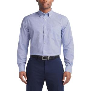 Tommy Hilfiger Men’s Regular Fit Non Iron Gingham Dress Shirt – Amazon Exclusive(Empire Blue)